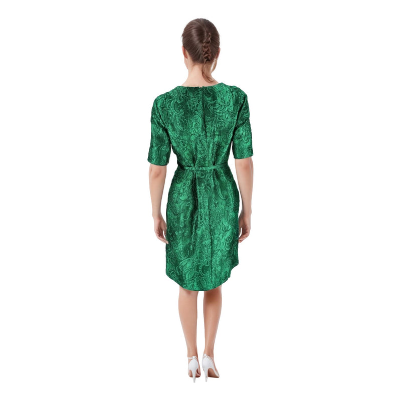 Oscar De La Renta Silk Blend Jacquard Dress. Size 10UK