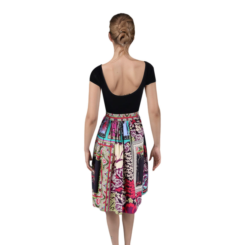 Etro Topical Floral Print Cotton Skirt. Size 38IT