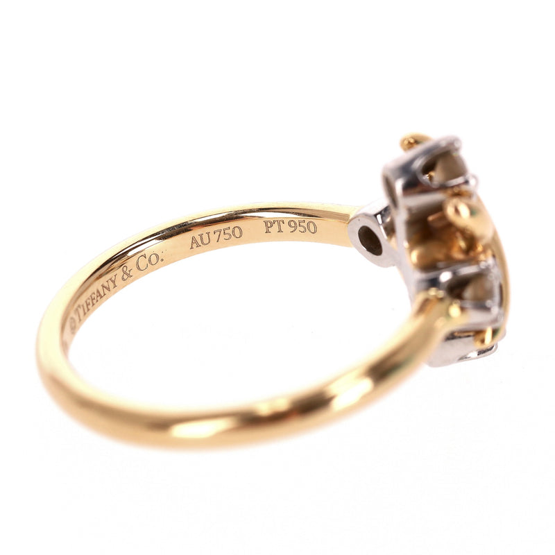 Tiffany & Co 18K Gold, Platinum & Diamond Schlumberger Lynn Ring