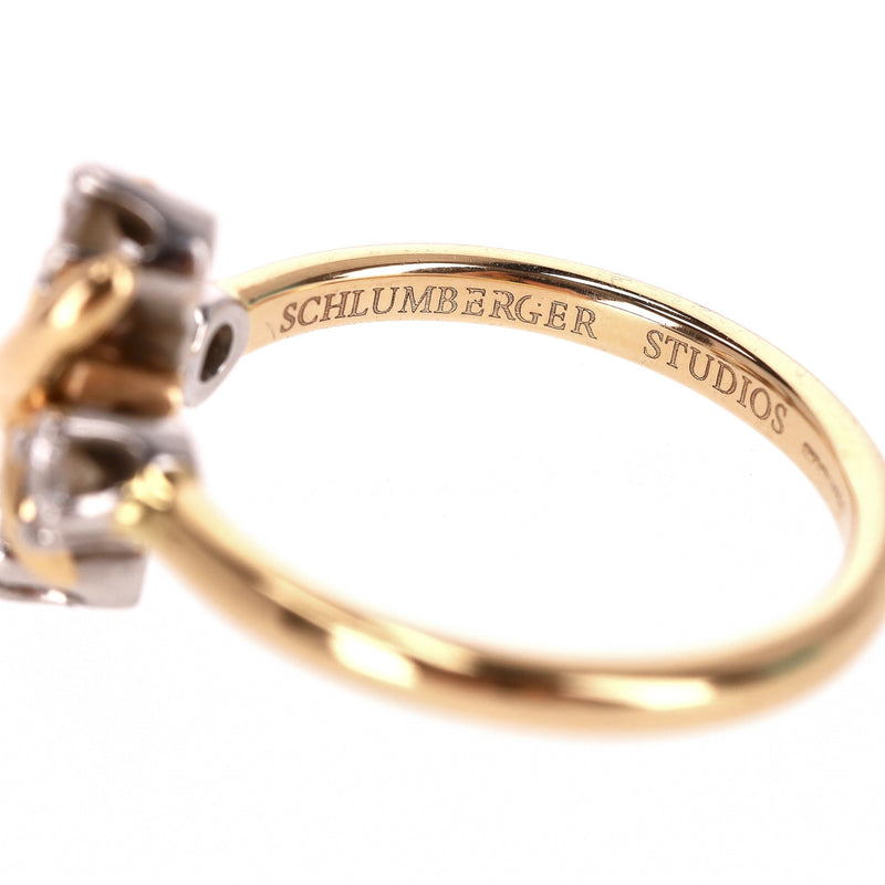 Tiffany & Co 18K Gold, Platinum & Diamond Schlumberger Lynn Ring