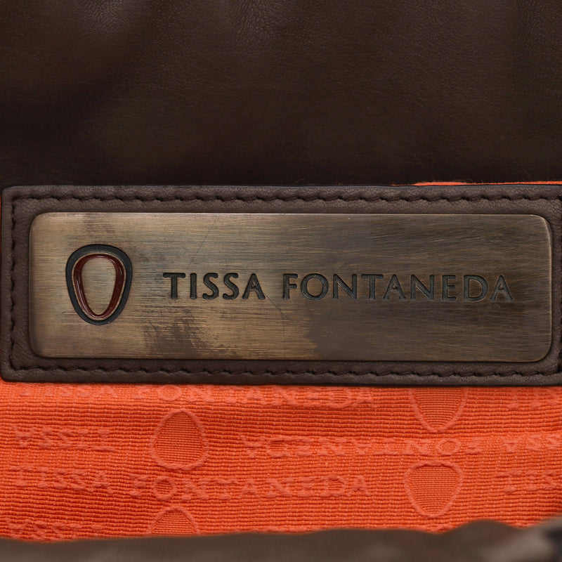 Tissa Fontaneda Uptown Sack Bag With Horn Tassel Adornment To the Front