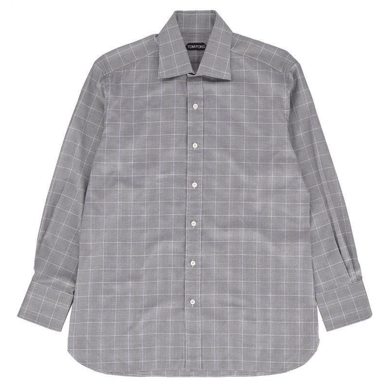 Tom Ford Cotton Prince Of Wales Checked Shirt. Size 17/43