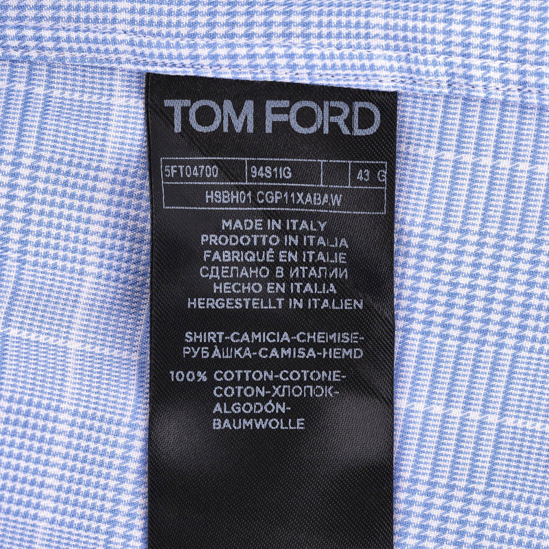 Tom Ford Checked Cotton Shirt. Size 43IT