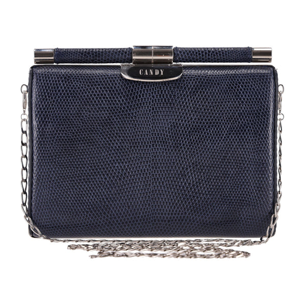 Tyler Ellis Lizard Skin Clutch Bag With Chain Strap