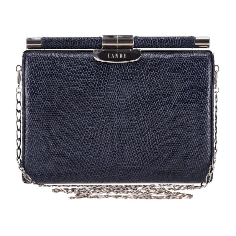 Tyler Ellis Lizard Skin Clutch Bag With Chain Strap