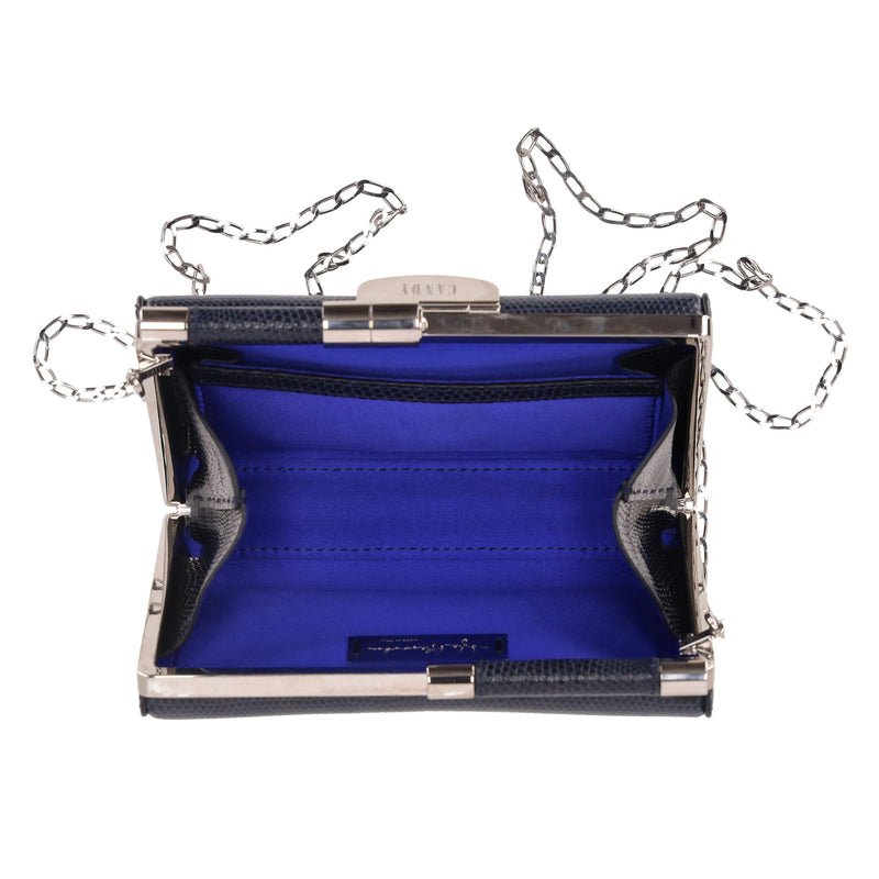 Tyler Ellis Lizard Skin Clutch Bag With Chain Strap