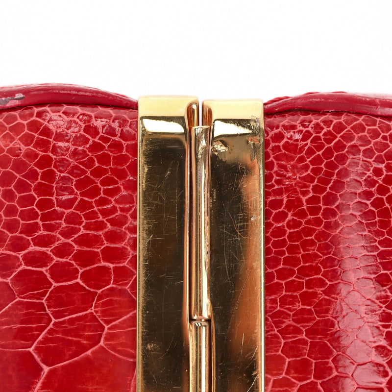 Tyler Ellis Ostrich Skin Clutch Bag With Chain Strap