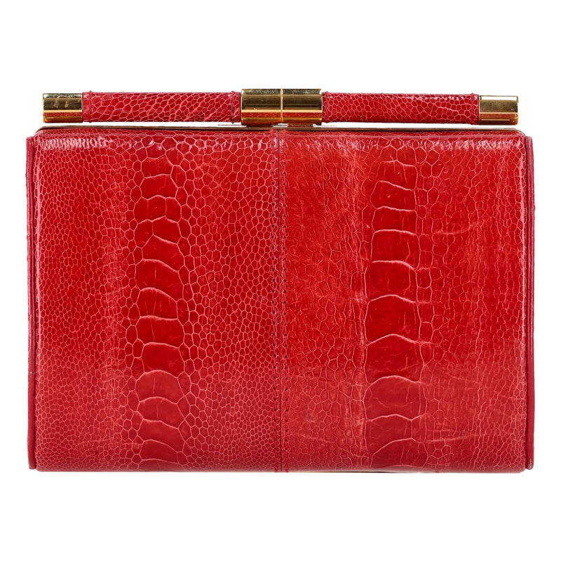 Tyler Ellis Ostrich Skin Clutch Bag With Chain Strap