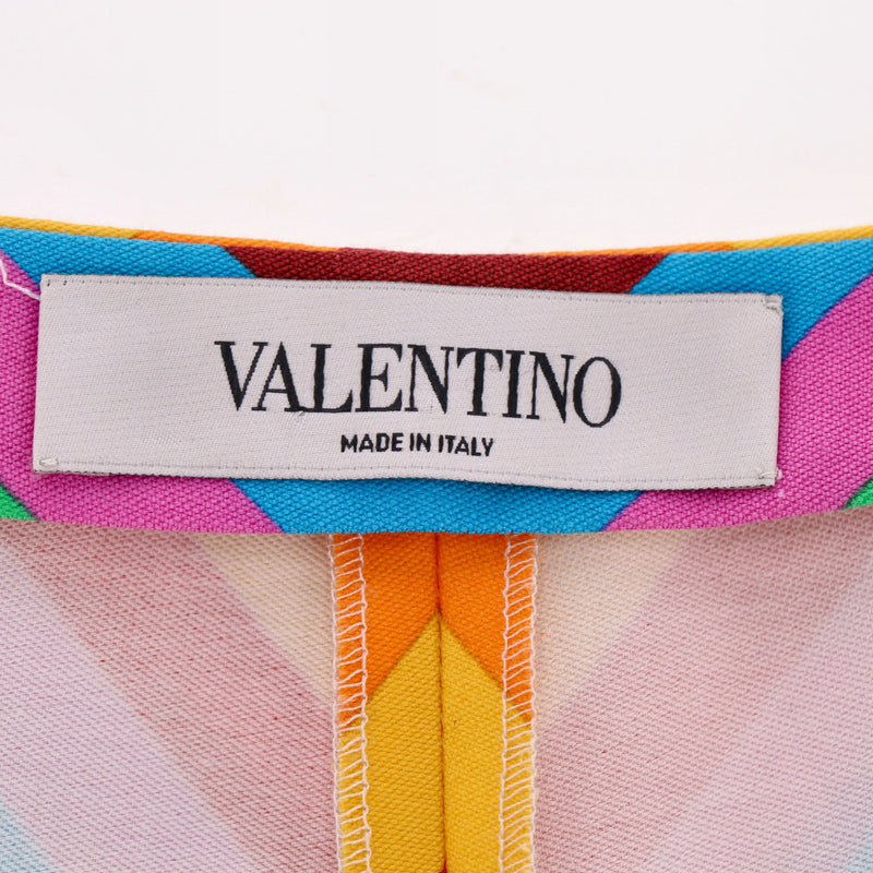 Valentino Rainbow Chevron Cotton & Silk Blend Shorts. Size 40IT