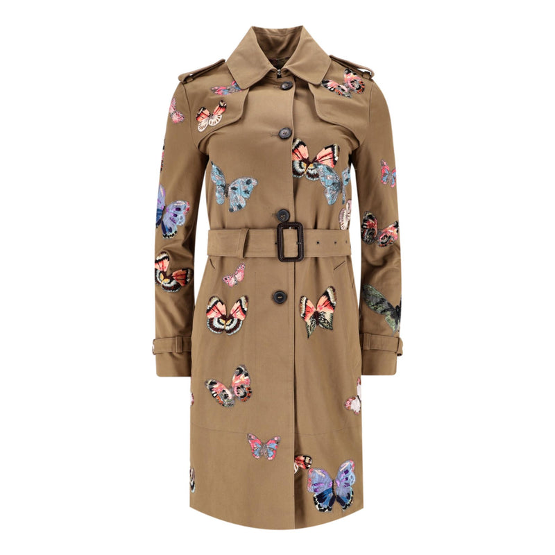 Valentino Embroidered Butterfly Trench Coat. Size 38IT