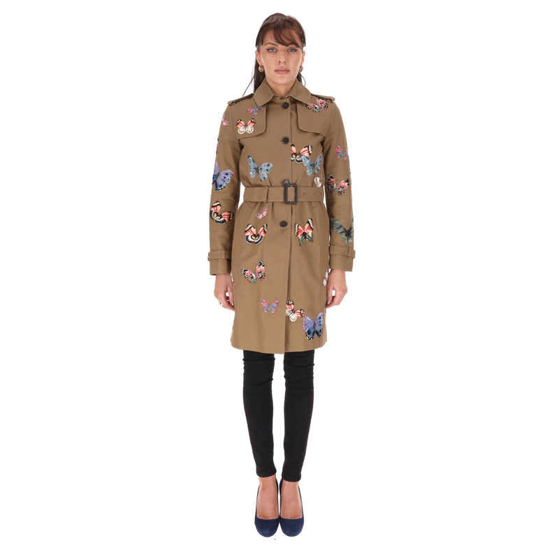 Valentino Embroidered Butterfly Trench Coat. Size 38IT