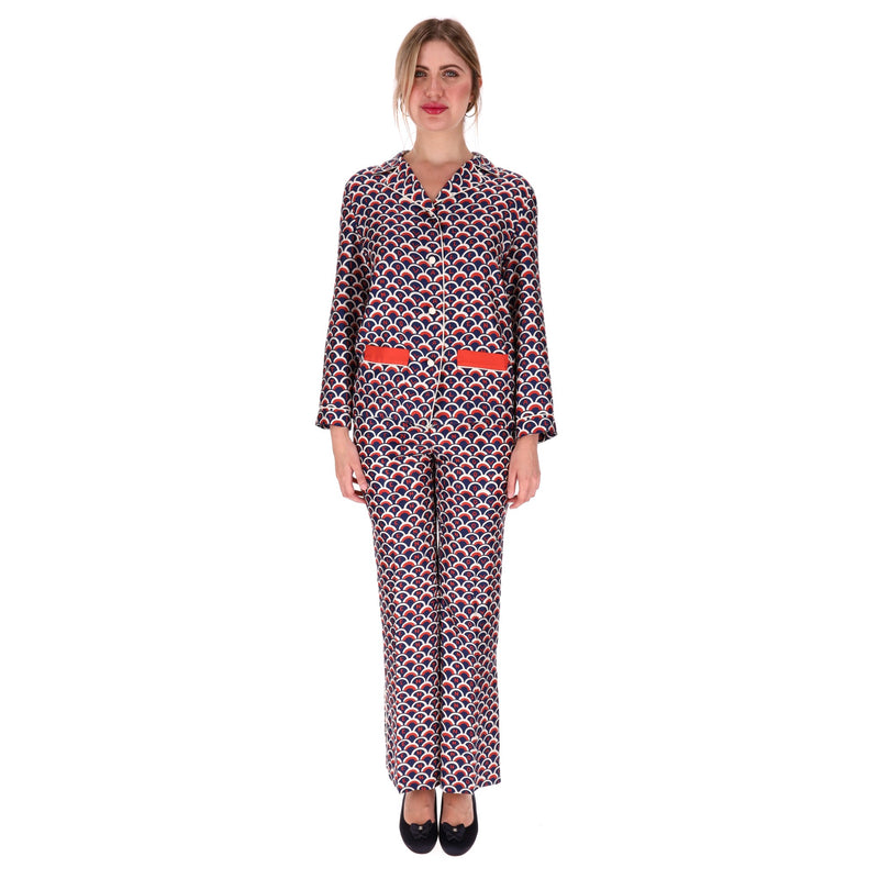 Valentino Scale Logo Printed Silk Pyjama Set. Size 38IT