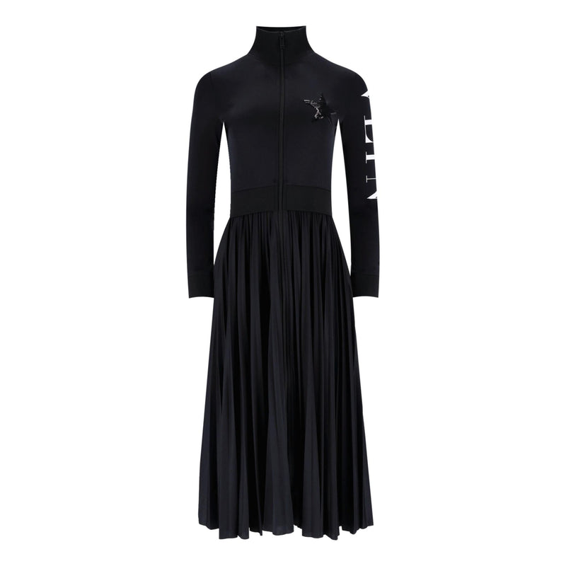 Valentino Pleated Logo Dress. Size S