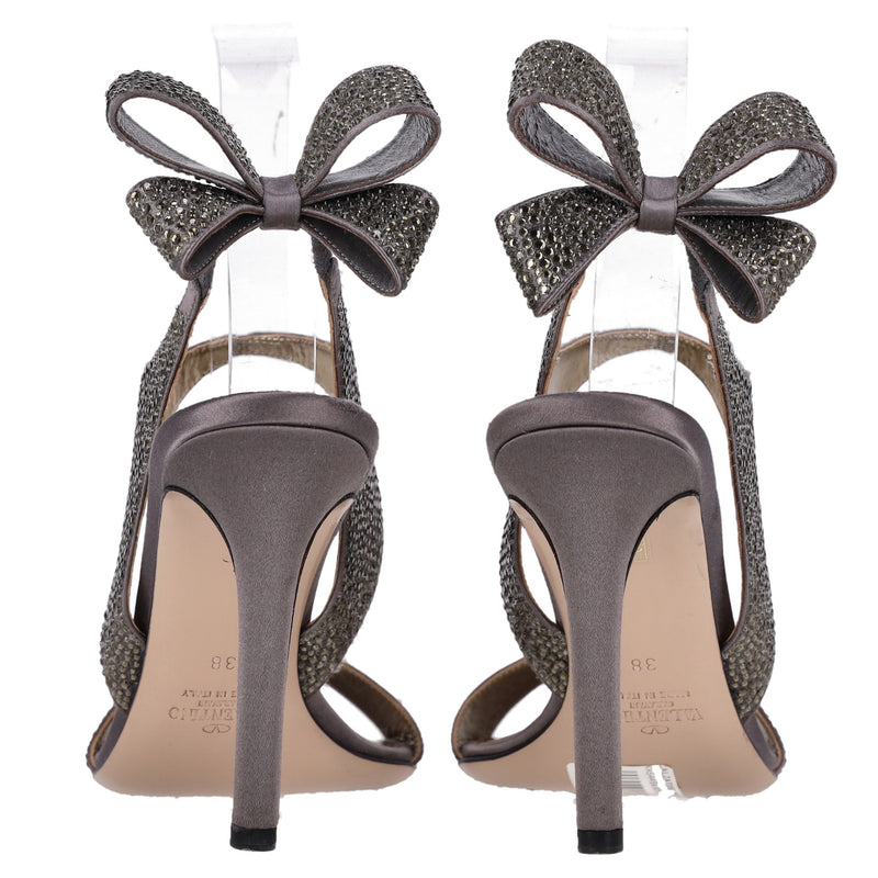 Valentino Bow Detail Crystal Sandals. Size 38