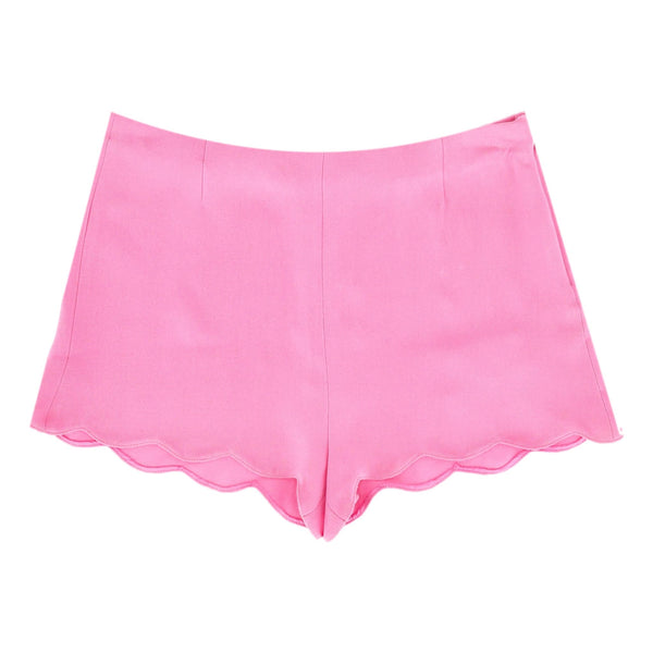 Valentino Scallop-Hem Silk Shorts. Size 38IT