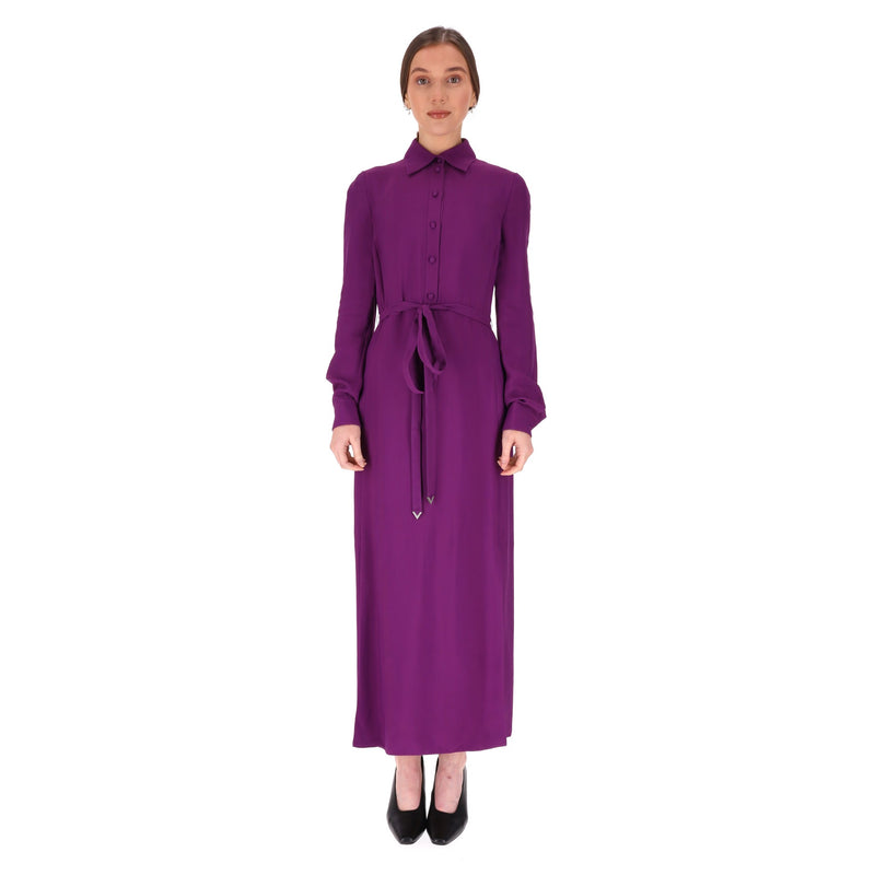 Valentino Belted Crepe Maxi Dress.Size 38IT