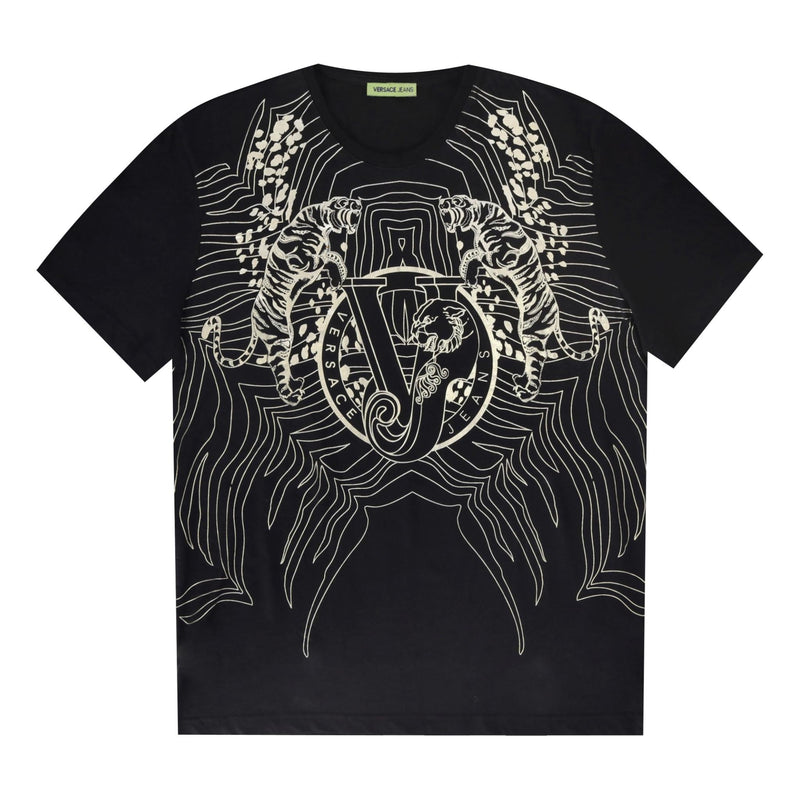 Versace Jeans Tigers Print Logo T-Shirt. Size XXXL