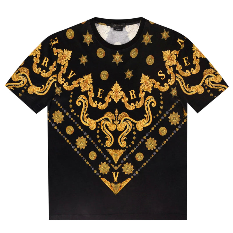 Versace Baroque Print Cotton Logo T-Shirt. Size 3XL