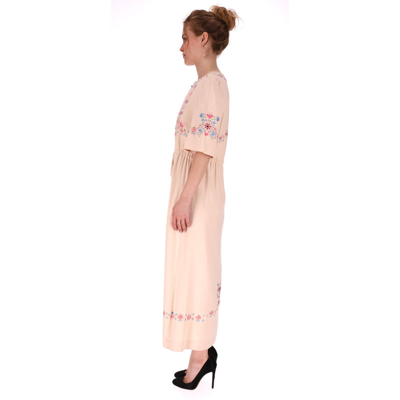 Vilshenko Silk Embroidered Dress. Size M