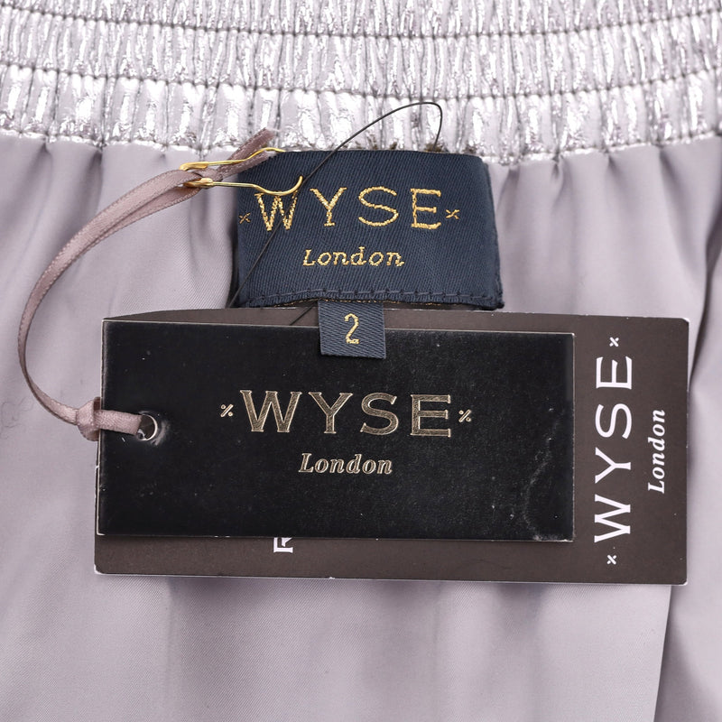 Wyse London Metallic Star Appliqué  Faux Leather Skirt. Size 2