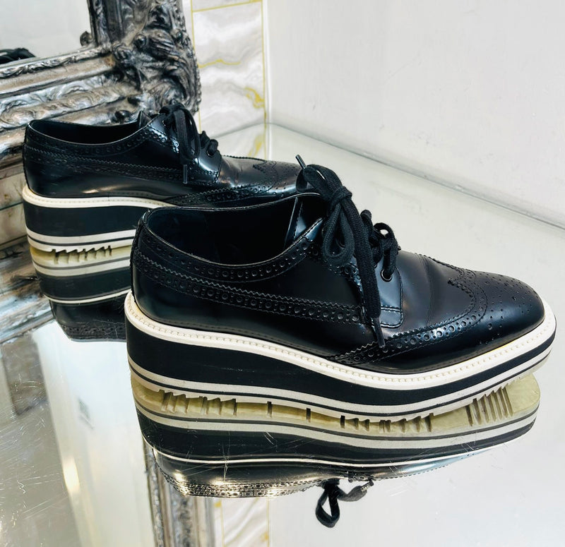 Prada silver 2024 platform brogues