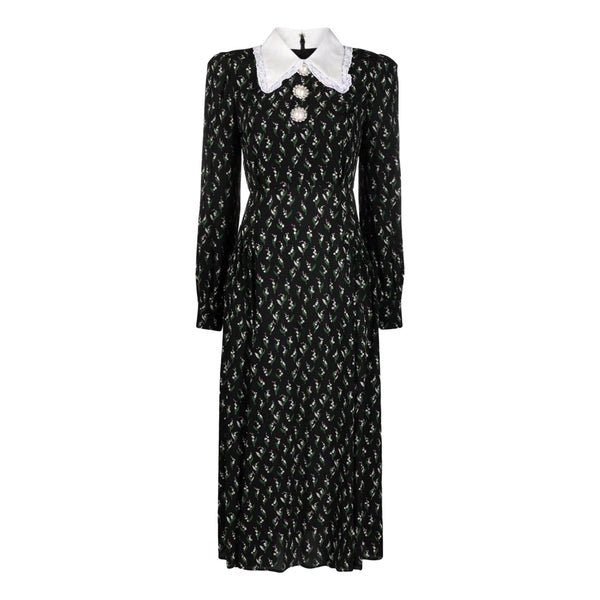 Alessandra Rich Printed Cotton & Silk Dress. Size 42IT