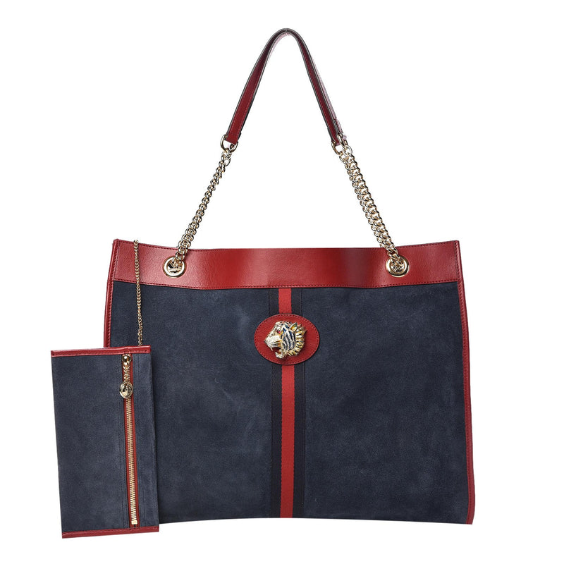 Gucci Rajah Large Suede Shopper Bag & Pouch