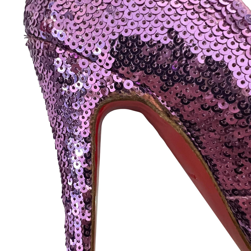 Christian Louboutin Metallic Sequined Pumps. Size 36