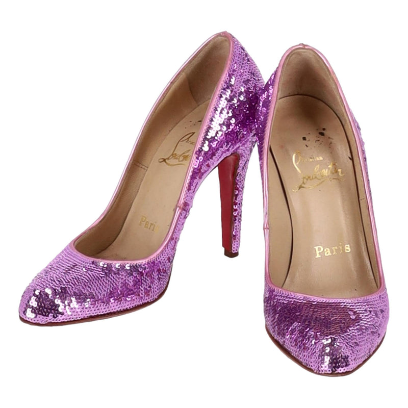 Christian Louboutin Metallic Sequined Pumps. Size 36