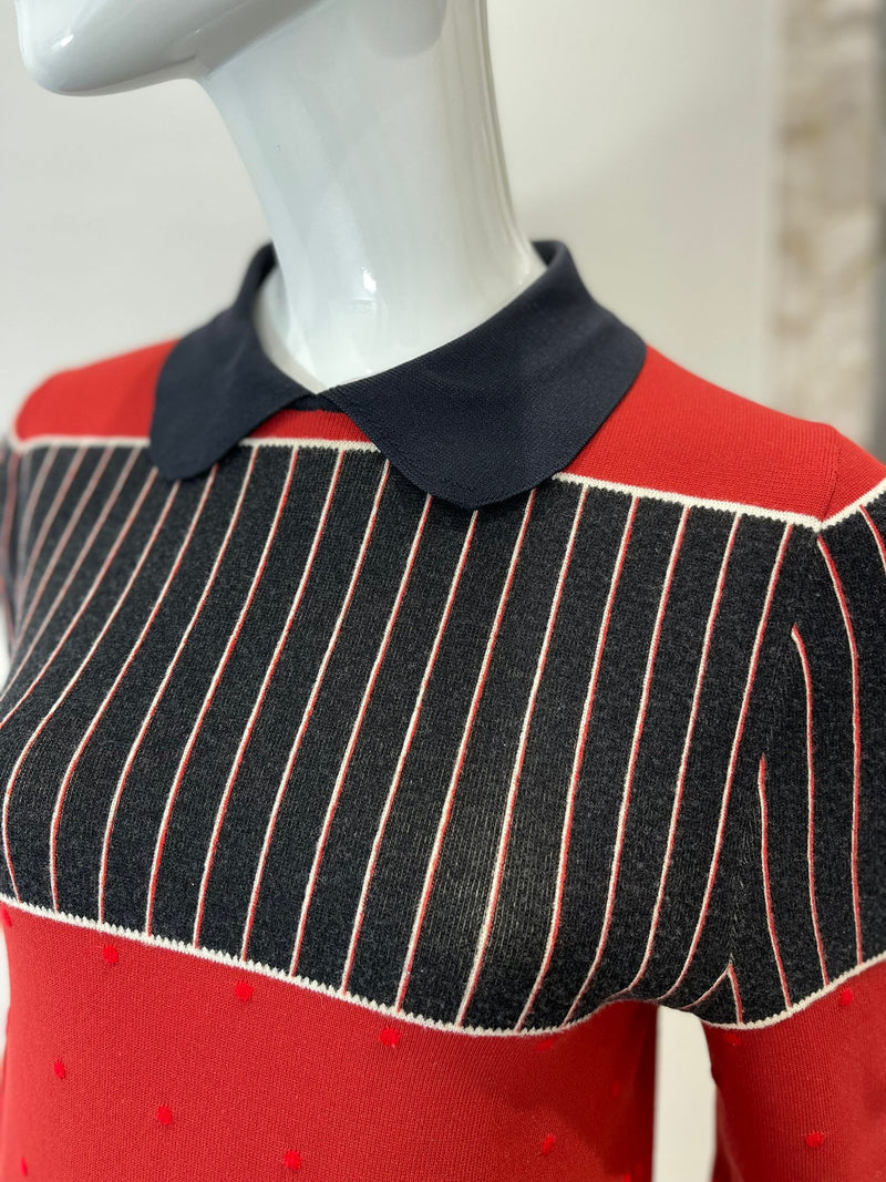 Louis Vuitton Mixed Stripes Knit Top Black Stripe. Size XL